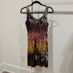 Sparkly open back mini dress